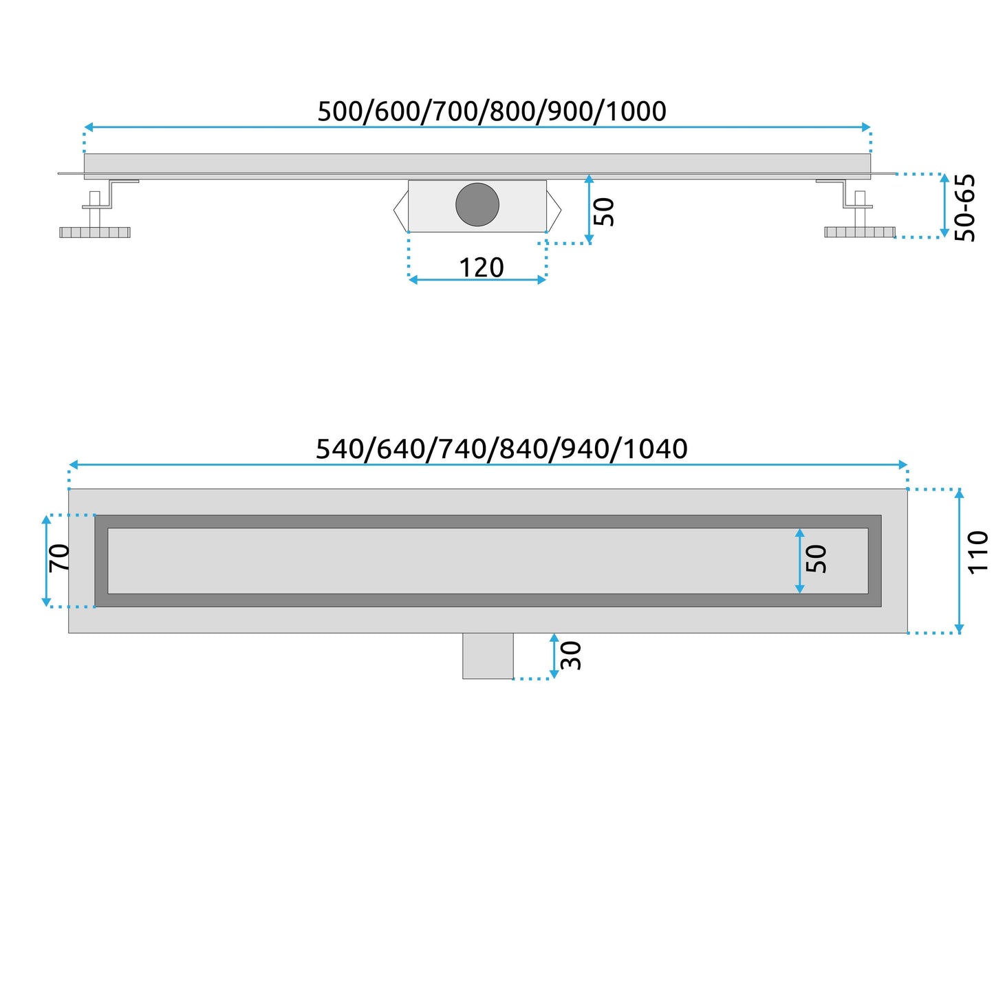 Zuhanylefolyó Rea Neox Brush Nickel 80 8