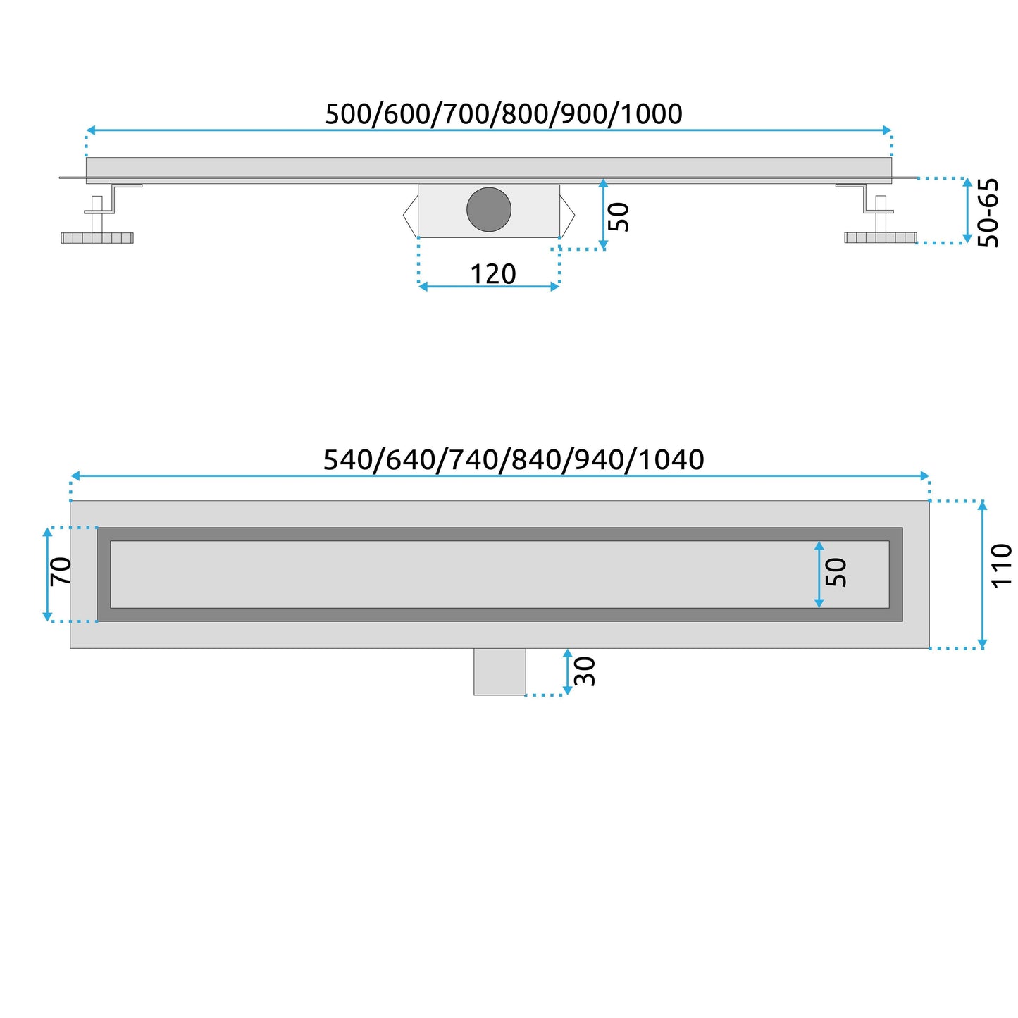 Zuhanylefolyó Rea Neox Brush Nickel 70 8