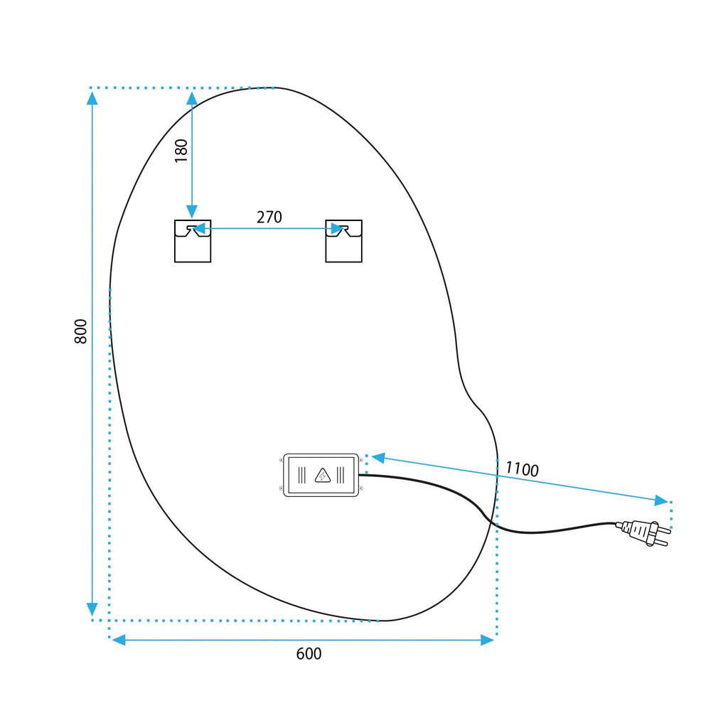 LED Tükör 80x60cm CLOUD C 10