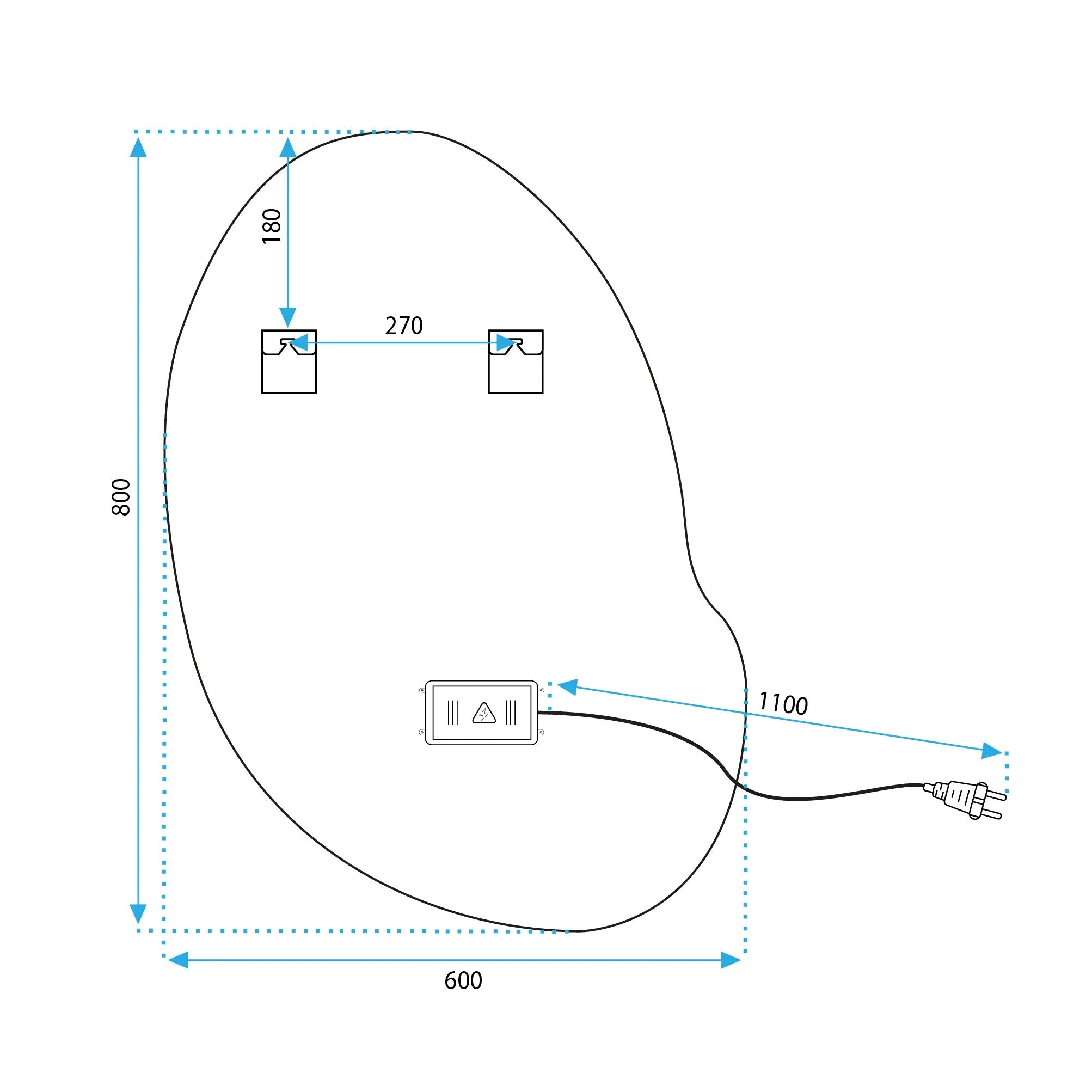 LED Tükör 80x60cm CLOUD C 10