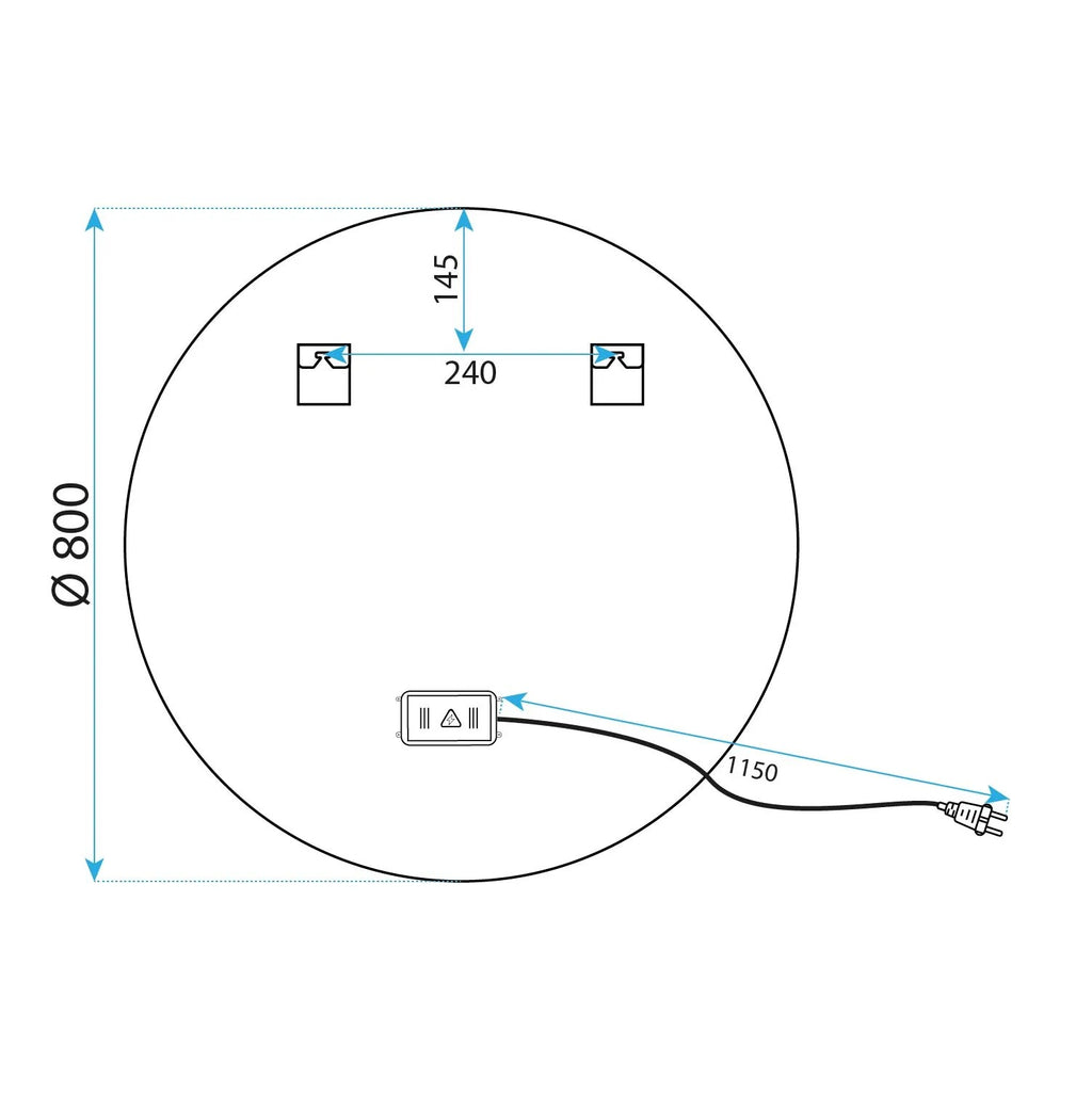 LED Tükör 80cm MMJ Black 10
