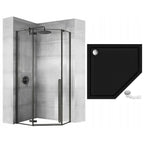 Zuhanykabin Rea DIAMOND Black MAT 90x90 Fekete Diamond Zuhanytálcával 10