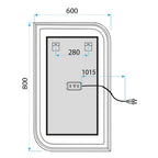 LED Tükör ZONE 80X60 GOLD BRUSH 10