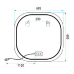 LED Tükör 70x70cm TOP 10