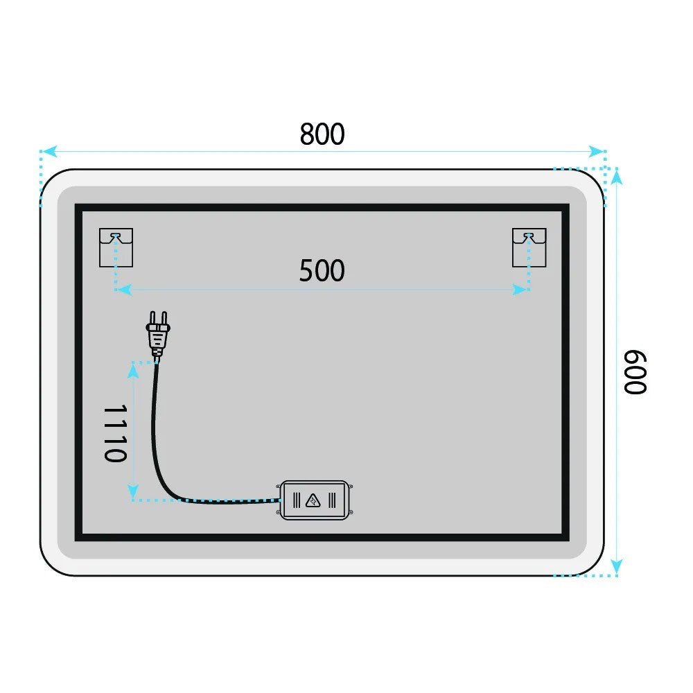 LED Tükör 80x60cm TOP-3 10