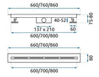 Lineáris Lefolyó Rea FILO Nickel Brush 60 10