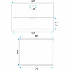 Mosdószekrény Rea Mono 80cm White 10