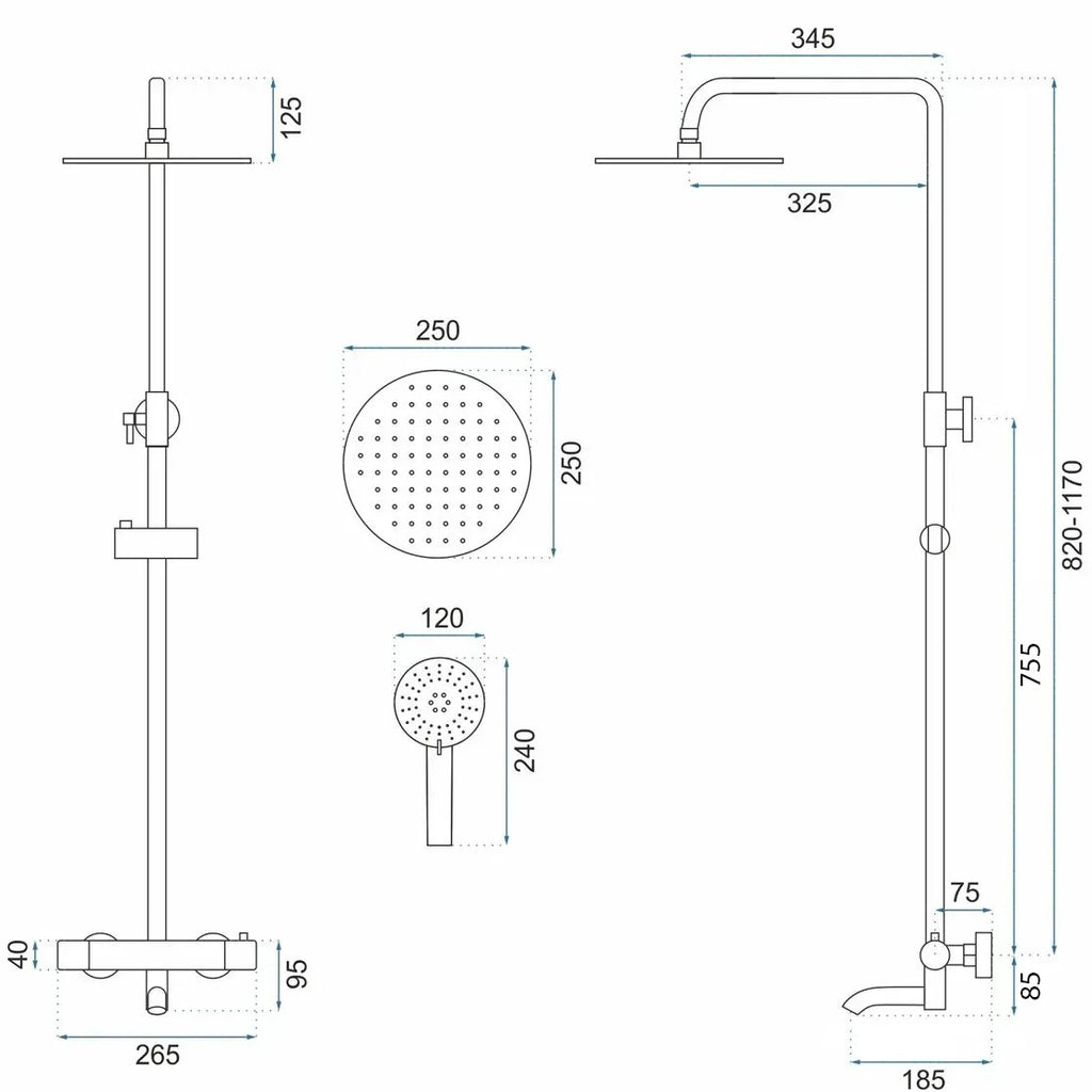 Termosztátos Zuhanyszett Rea Lungo White Matt 10