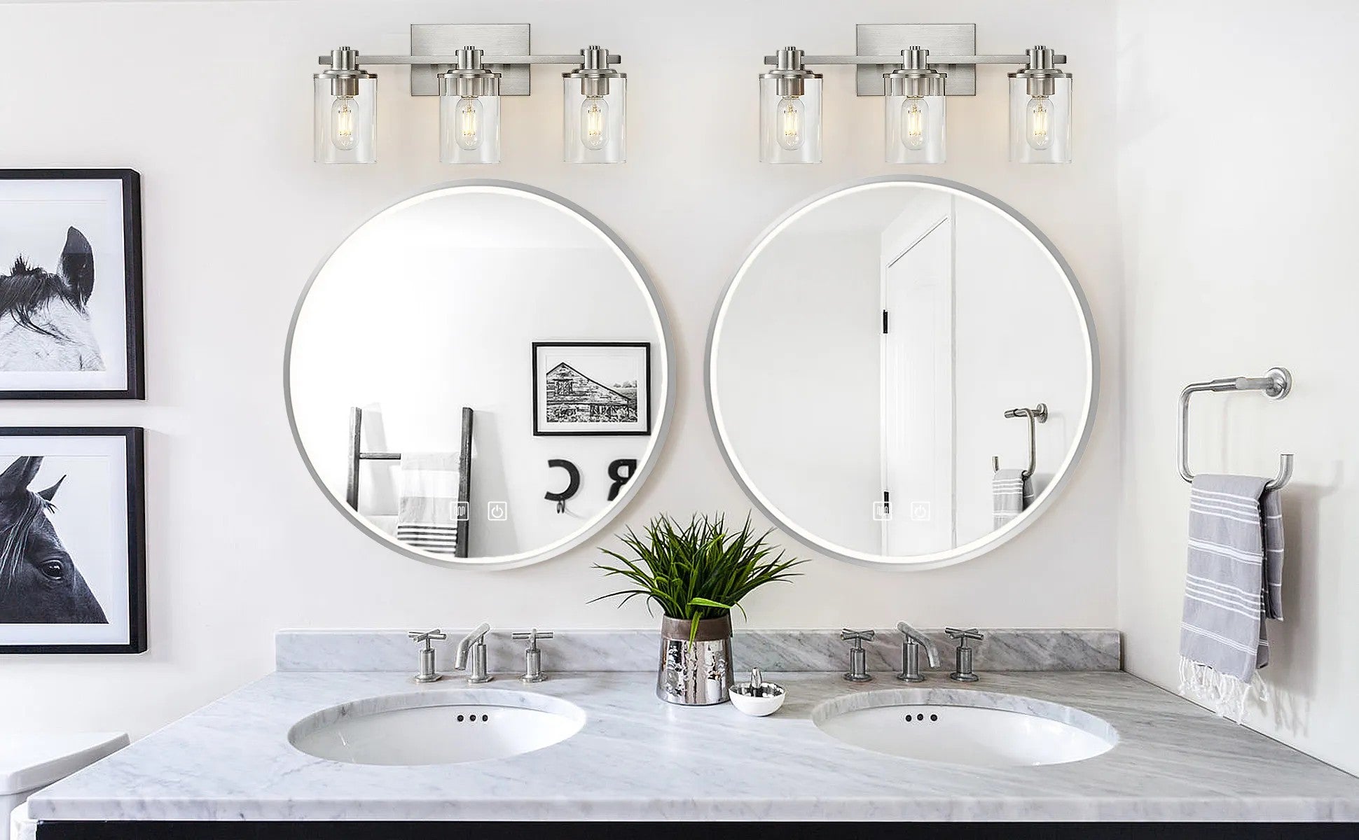 LED Tükör 80cm MMJ BRUSH SILVER 10