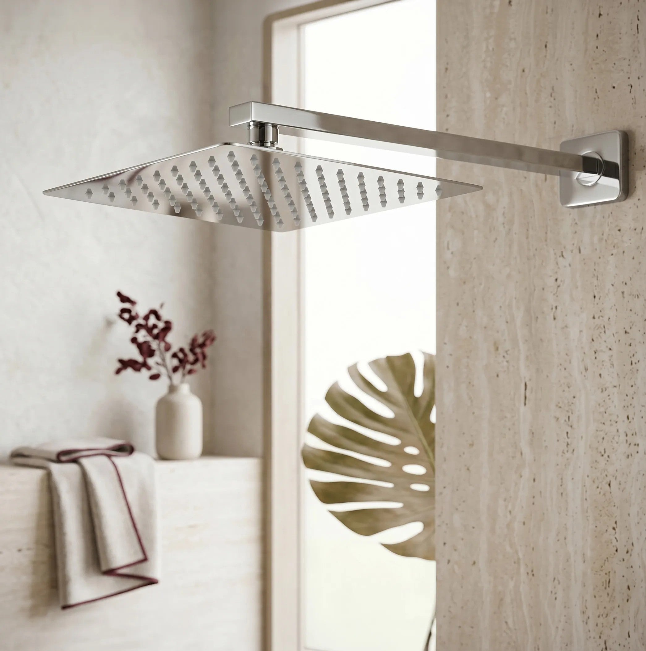 Négyzet Alakú Zuhanyfej REA JS-P015 25cm Chrome 10