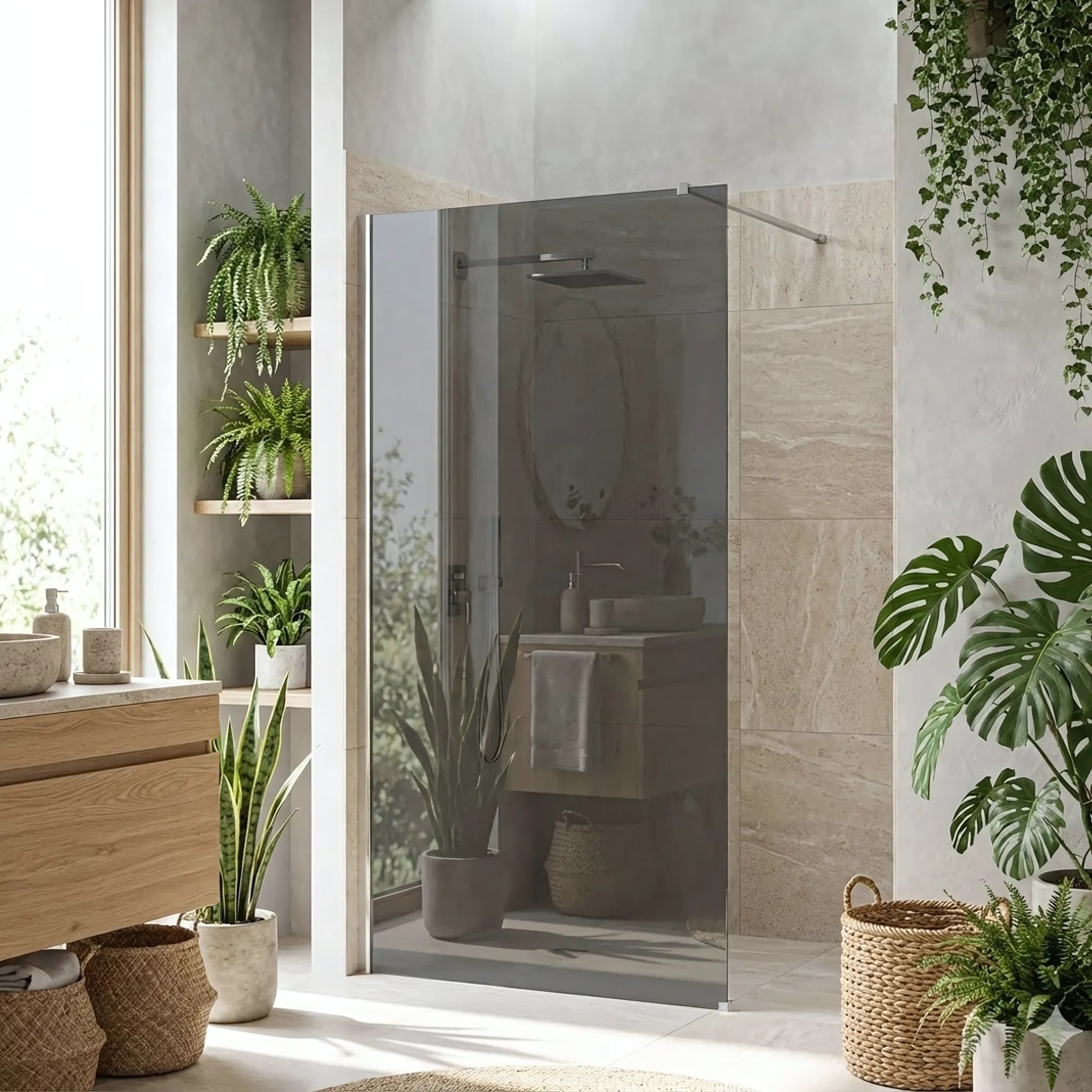 Zuhanyfal Rea Flexi Grey / Chrome 80 10