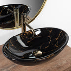 Pultos Mosdó Rea Pamela Black Marble Shiny 10