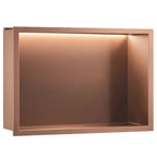 Süllyesztett Fürdőszobai Polc LED 30x45 Brush Copper 10