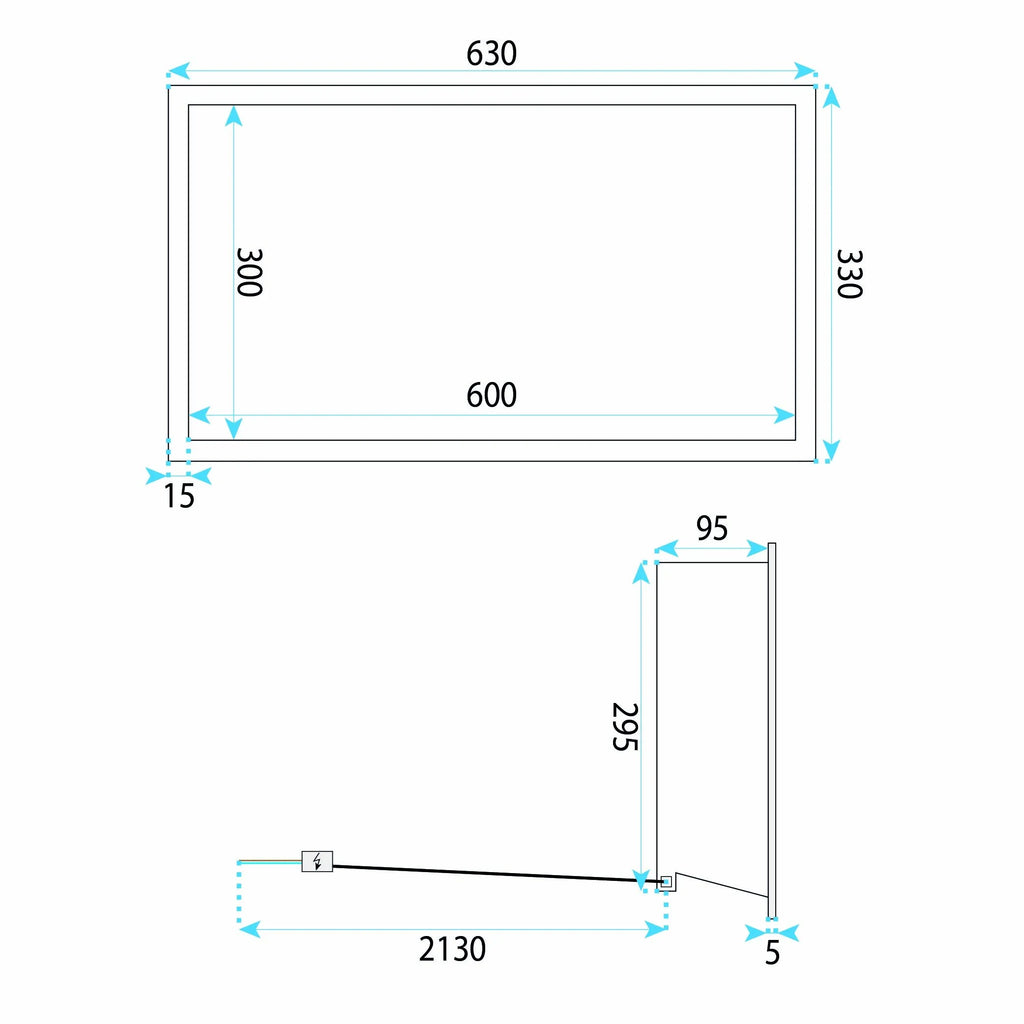 Süllyesztett Fürdőszobai Polc LED 30x60 Brush Copper 10