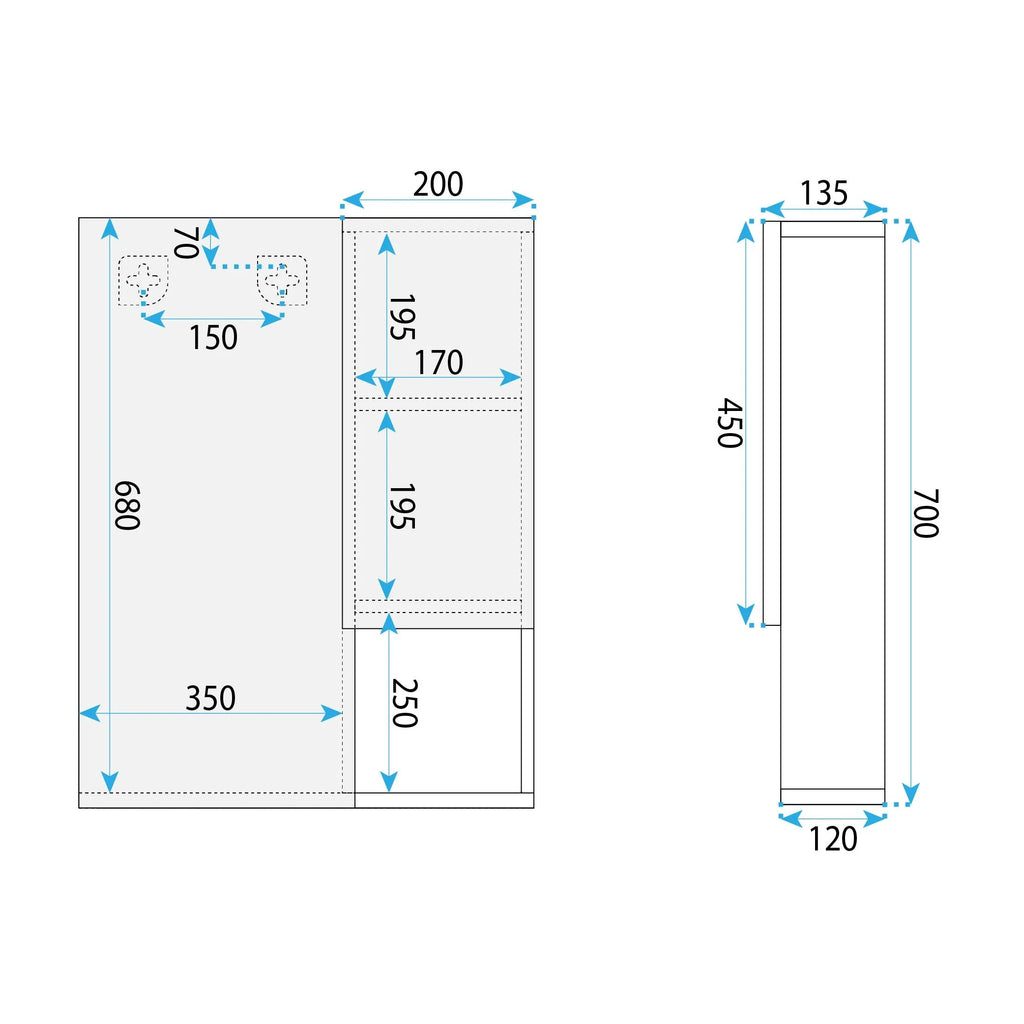Fürdőszobabútor Szett Mosdókagylóval DB06-60 60cm 10
