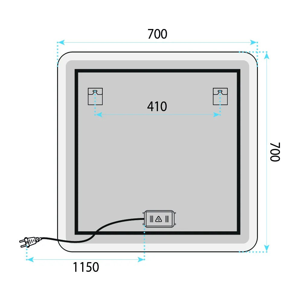 LED Tükör 70x70cm TOP-2 10