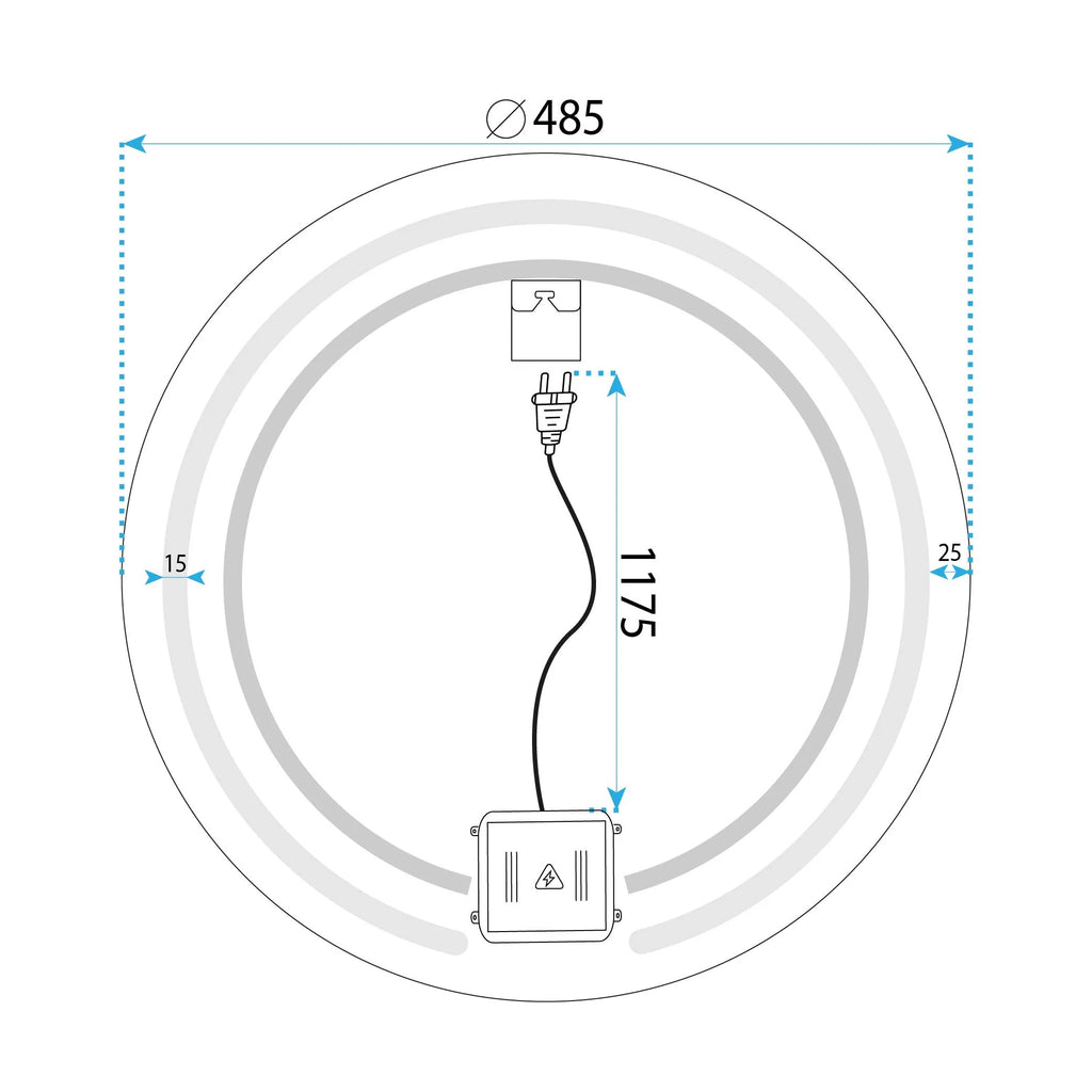 LED Tükör 50cm Modern 11