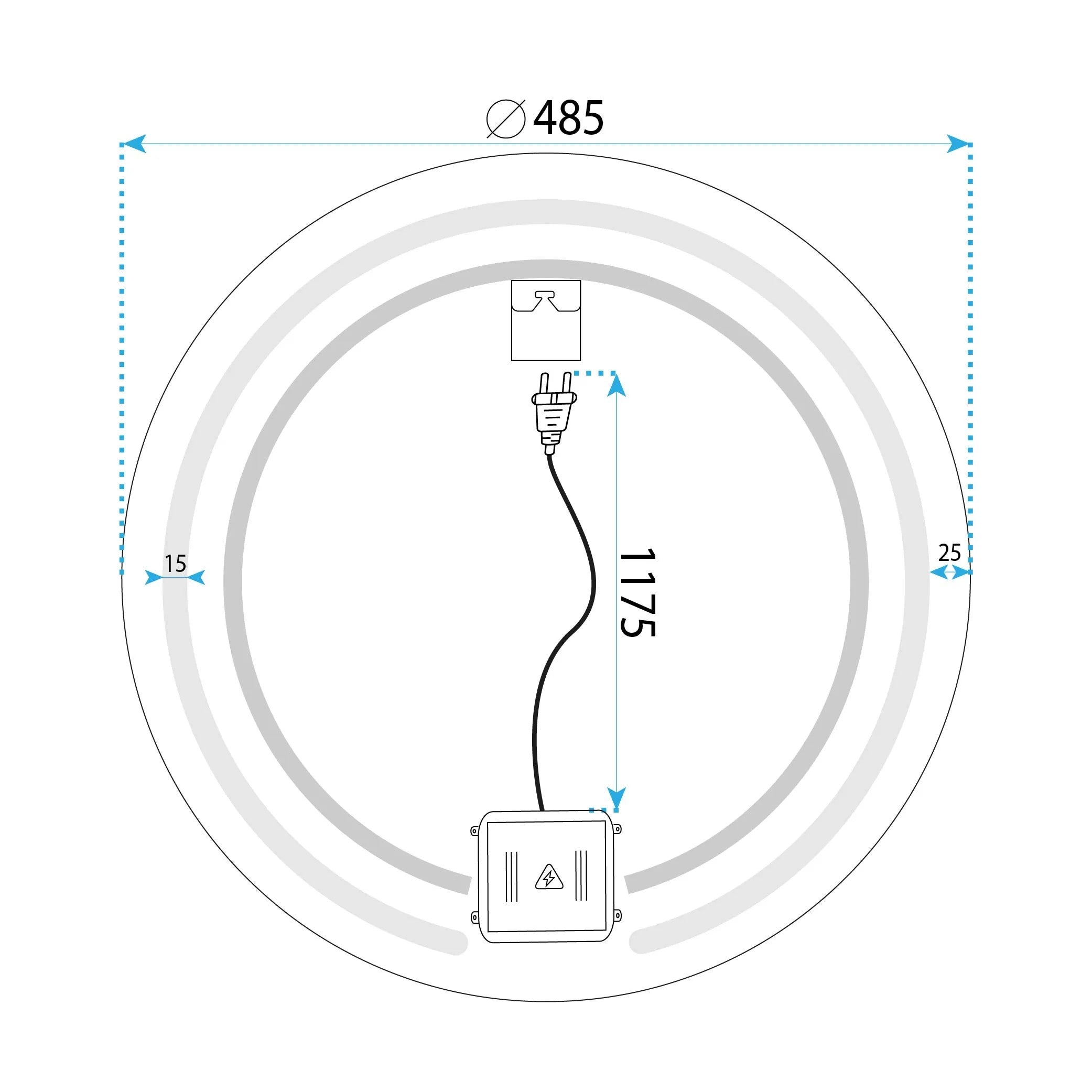 LED Tükör 50cm Modern 11