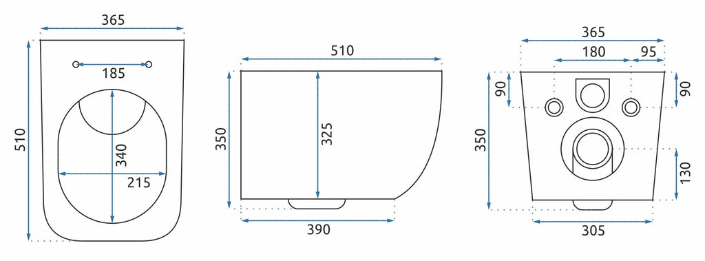 WC Csésze REA MARTIN SLIM RIMLESS DUROPLAST 11