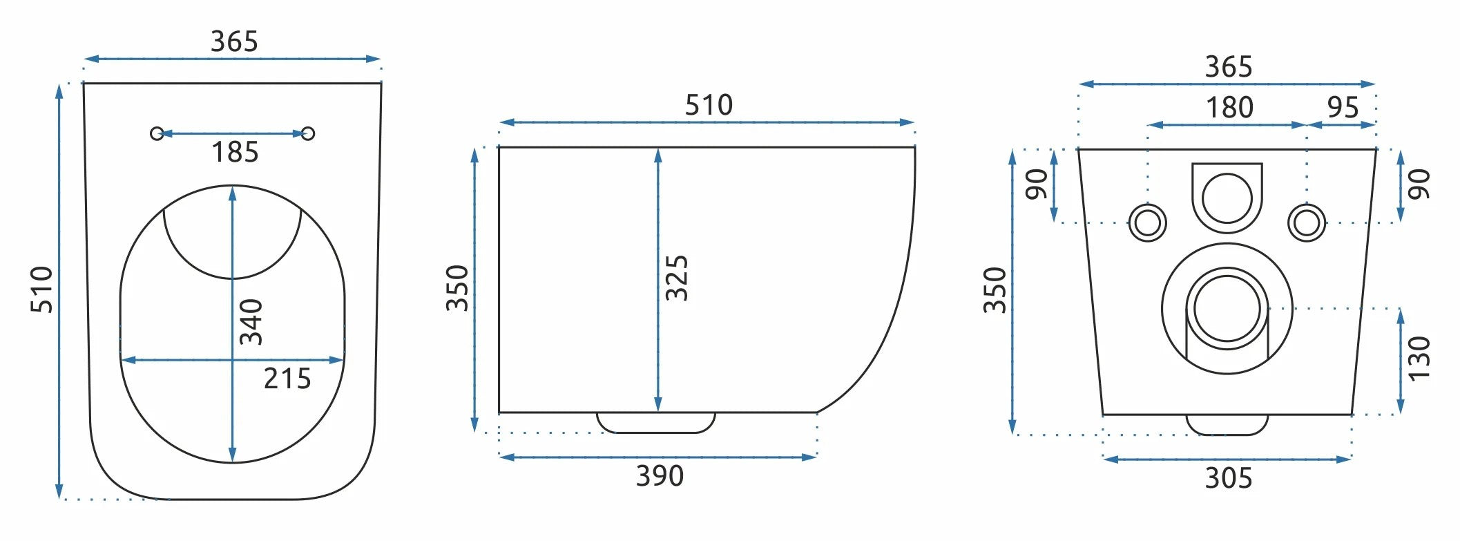 WC Csésze REA MARTIN SLIM RIMLESS DUROPLAST 11