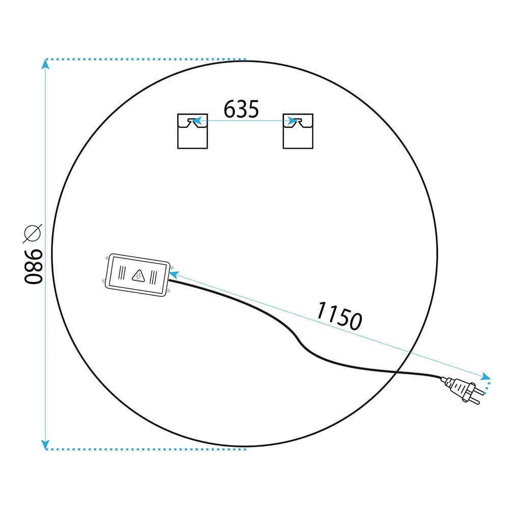 LED Tükör 100cm BAS 11