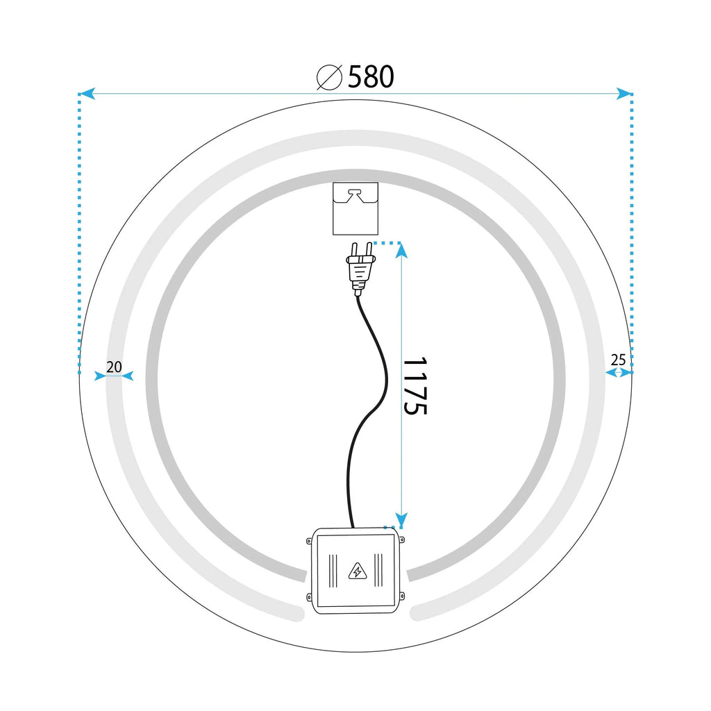 LED Tükör 60cm Modern 11