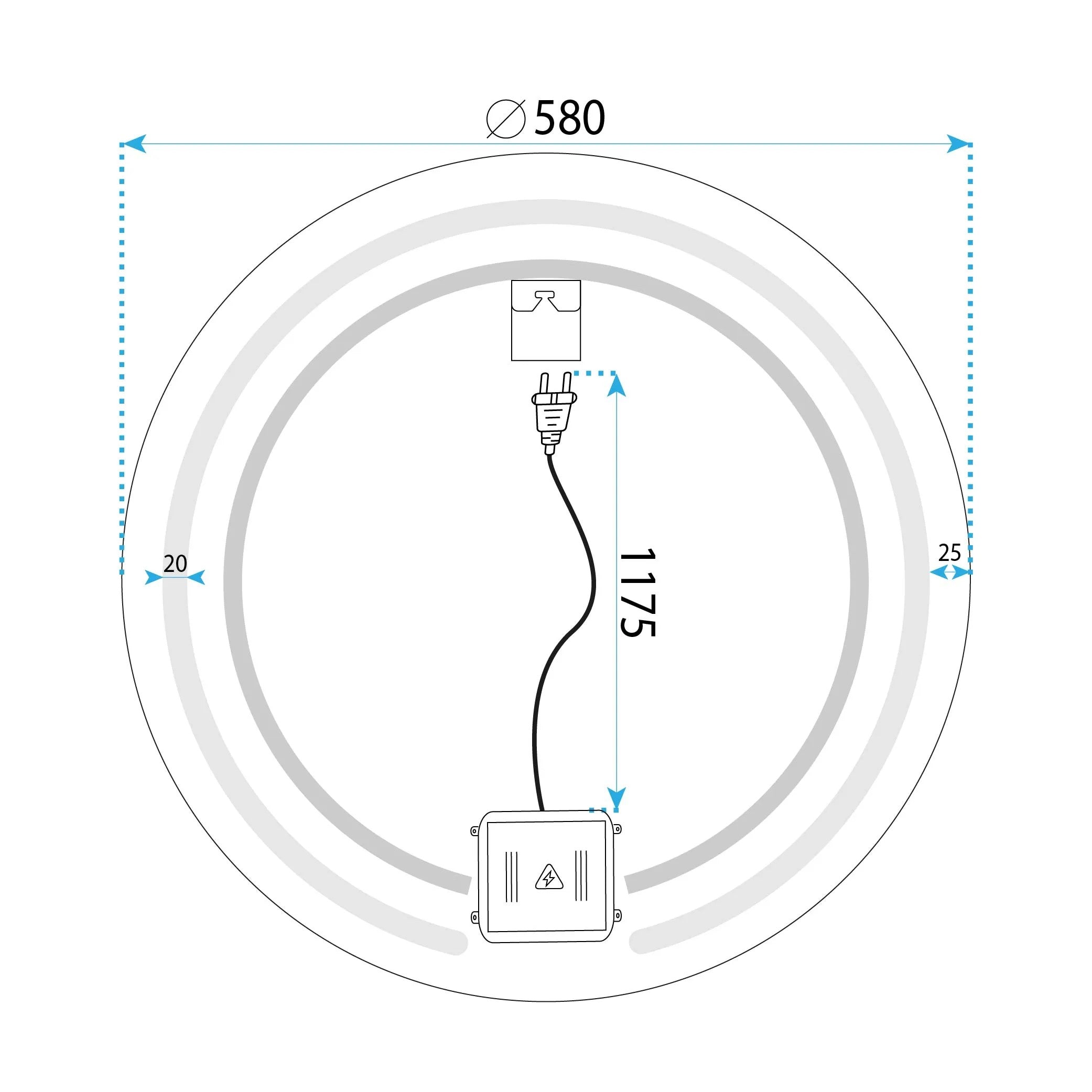 LED Tükör 60cm Modern 11