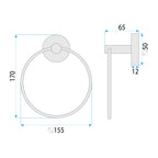 Fürdőszoba Fogas Ring 6610 Modern Brush Nickel 11