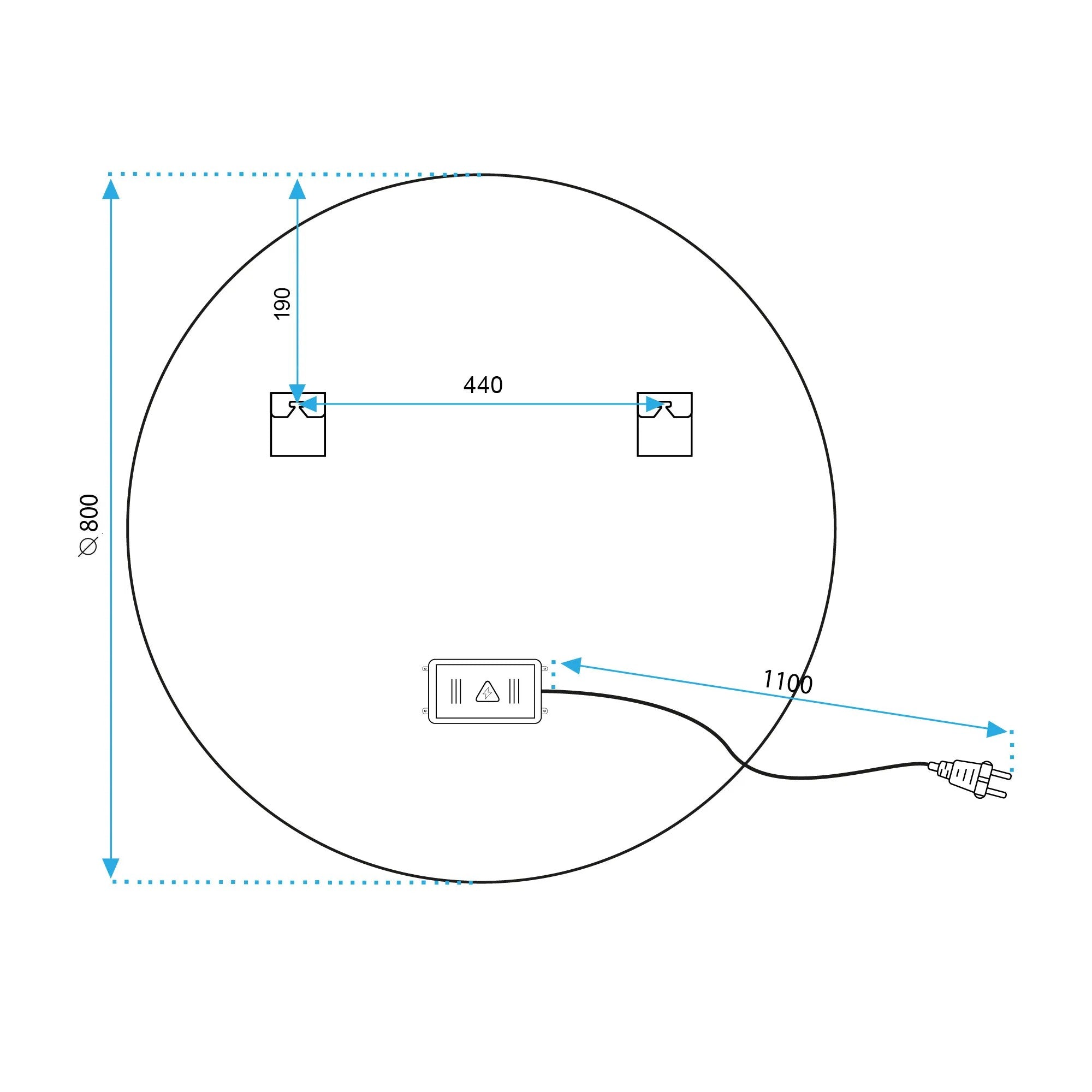 LED Tükör BLUETOOTH FFJ 80cm 11