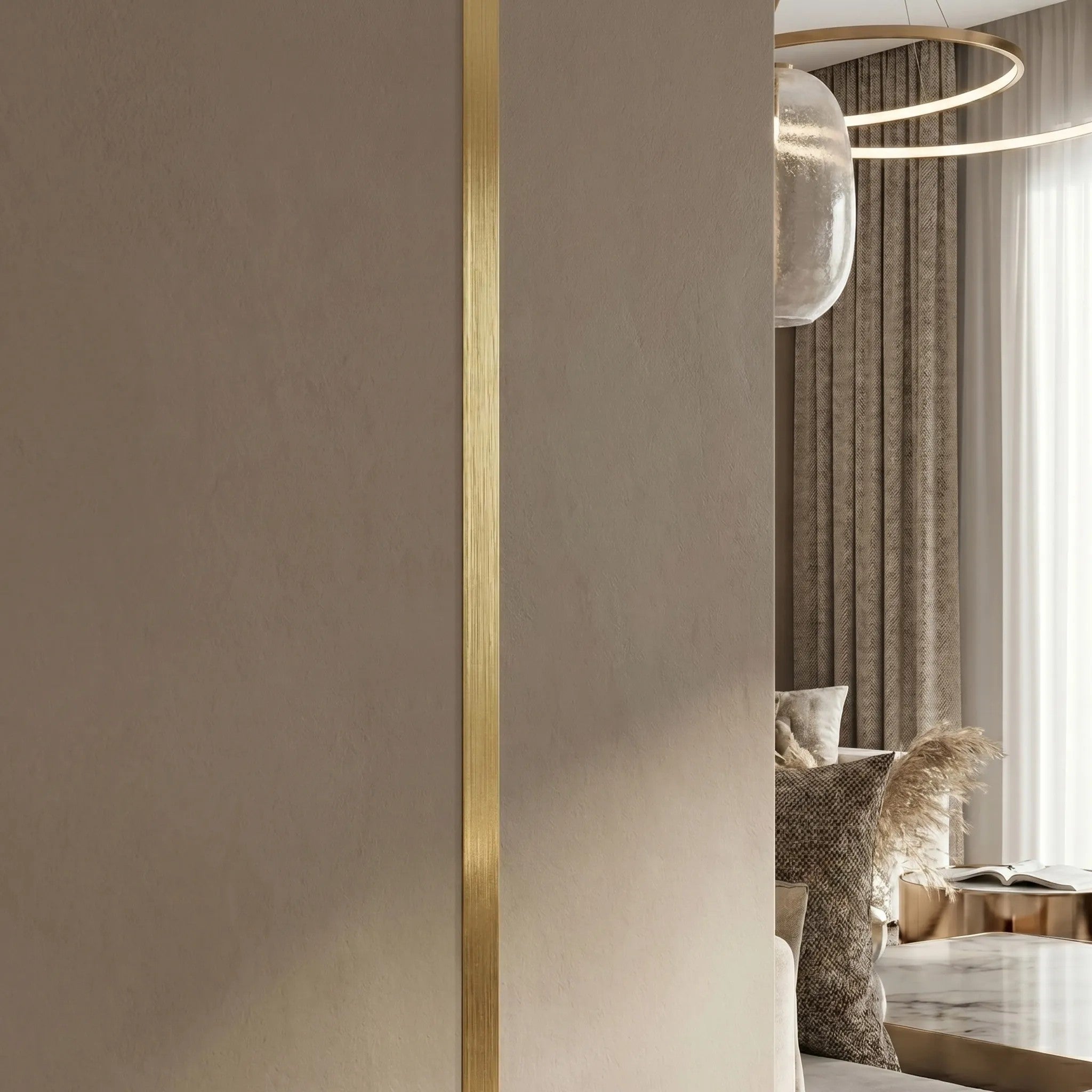 Öntapadós Dekorációs Szegélyléc Rea P14454 2cm Brush Gold 11
