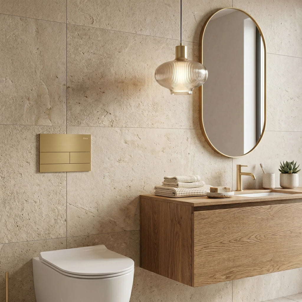 Beépíthető WC Tartókeret Szett Slim 024N T Brush Gold Nyomólappal 11