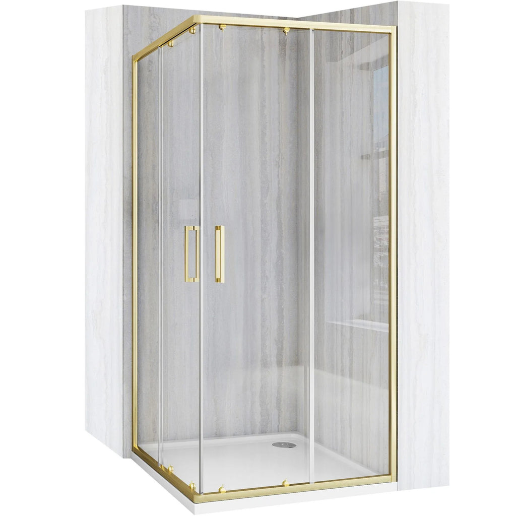 Zuhanykabin Rea City 80x80 Gold Brush Fehér Savoy Zuhanytálcával 11