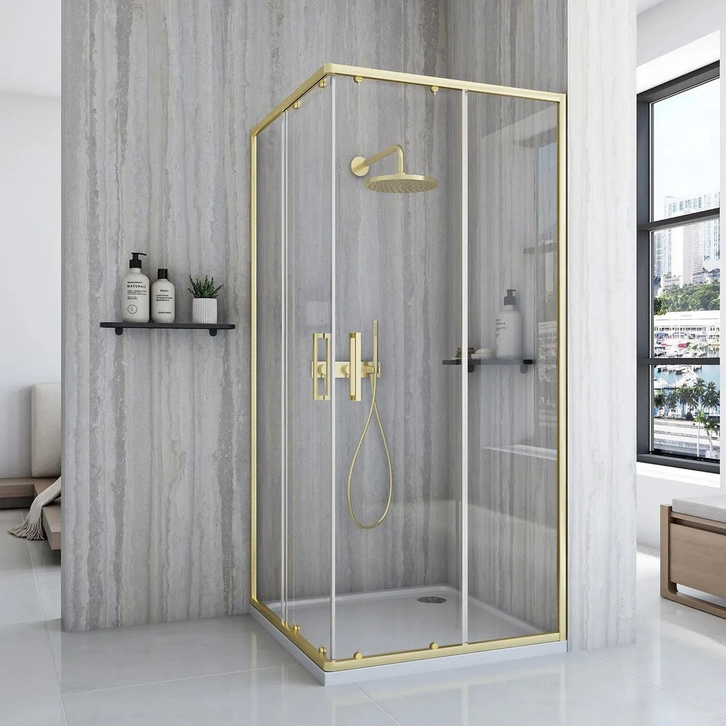Zuhanykabin Rea City 90x90 Brush Gold Zuhanytálca Nélkül 11