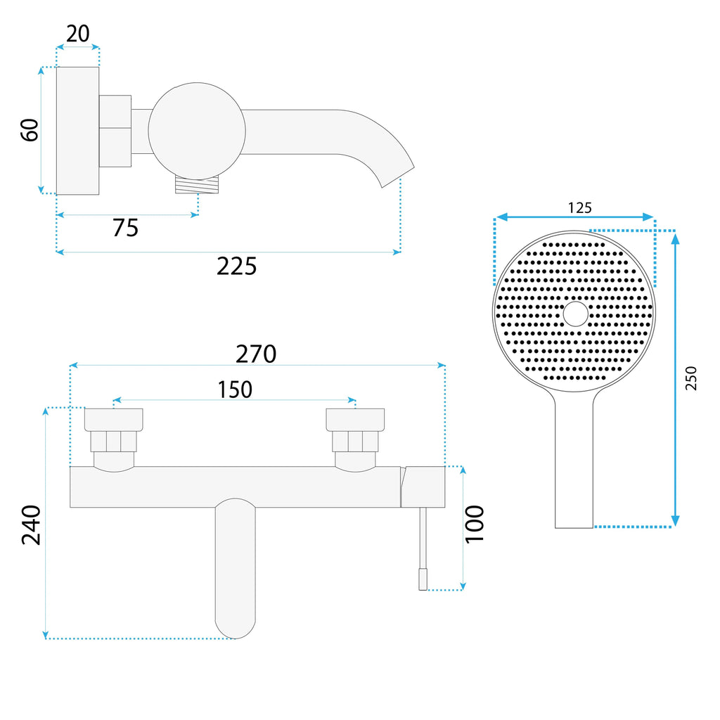 Fürdőkád Csaptelep Rivo Brush Nickel 11