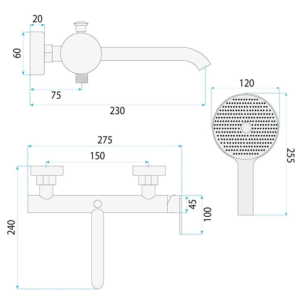 Fürdőkád Csaptelep Rivo Ontario Side Brush Nickel 11