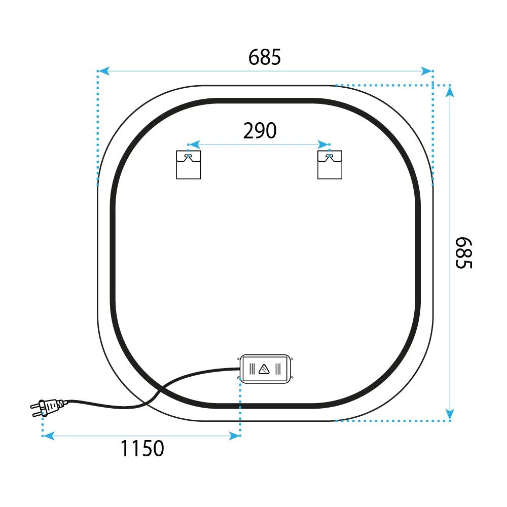 LED Tükör 70x70cm TOP 11