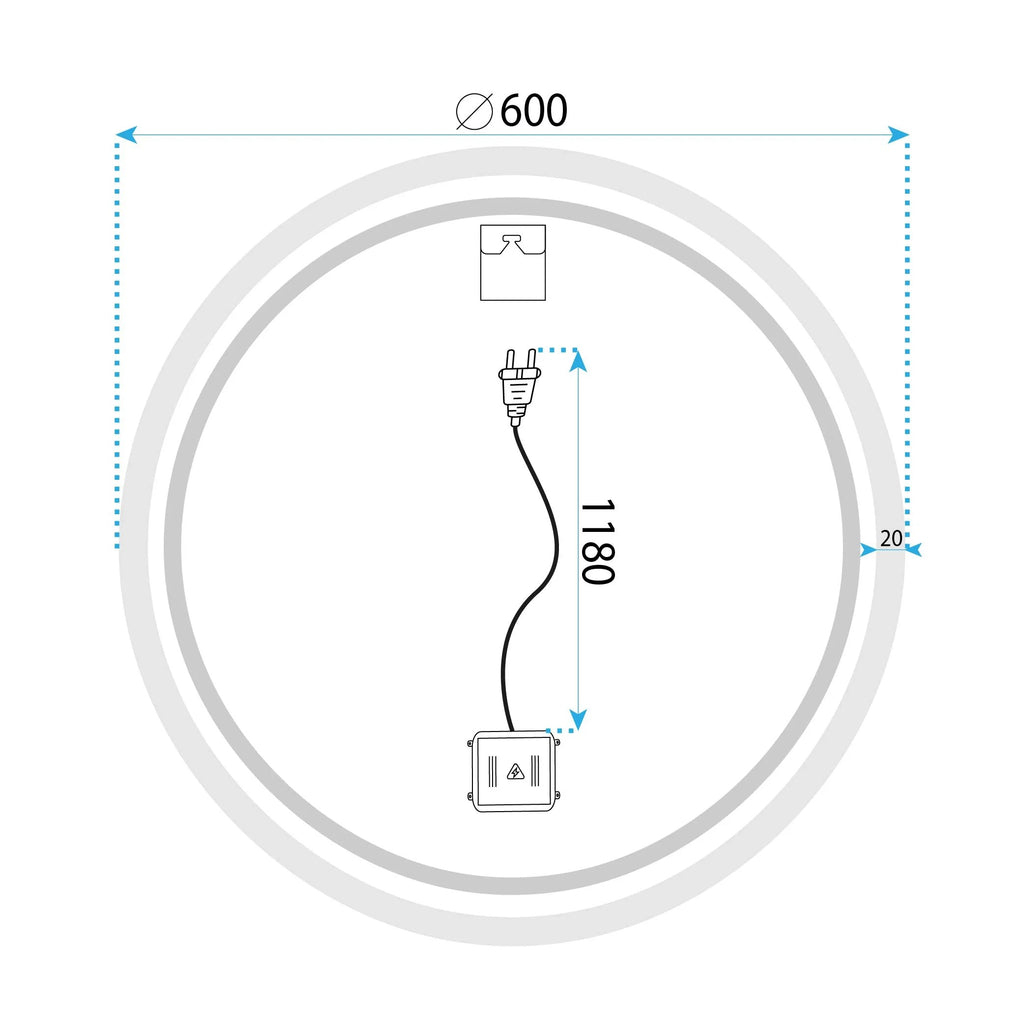 Tükör LED BLUETOOTH FFJ 60cm 12