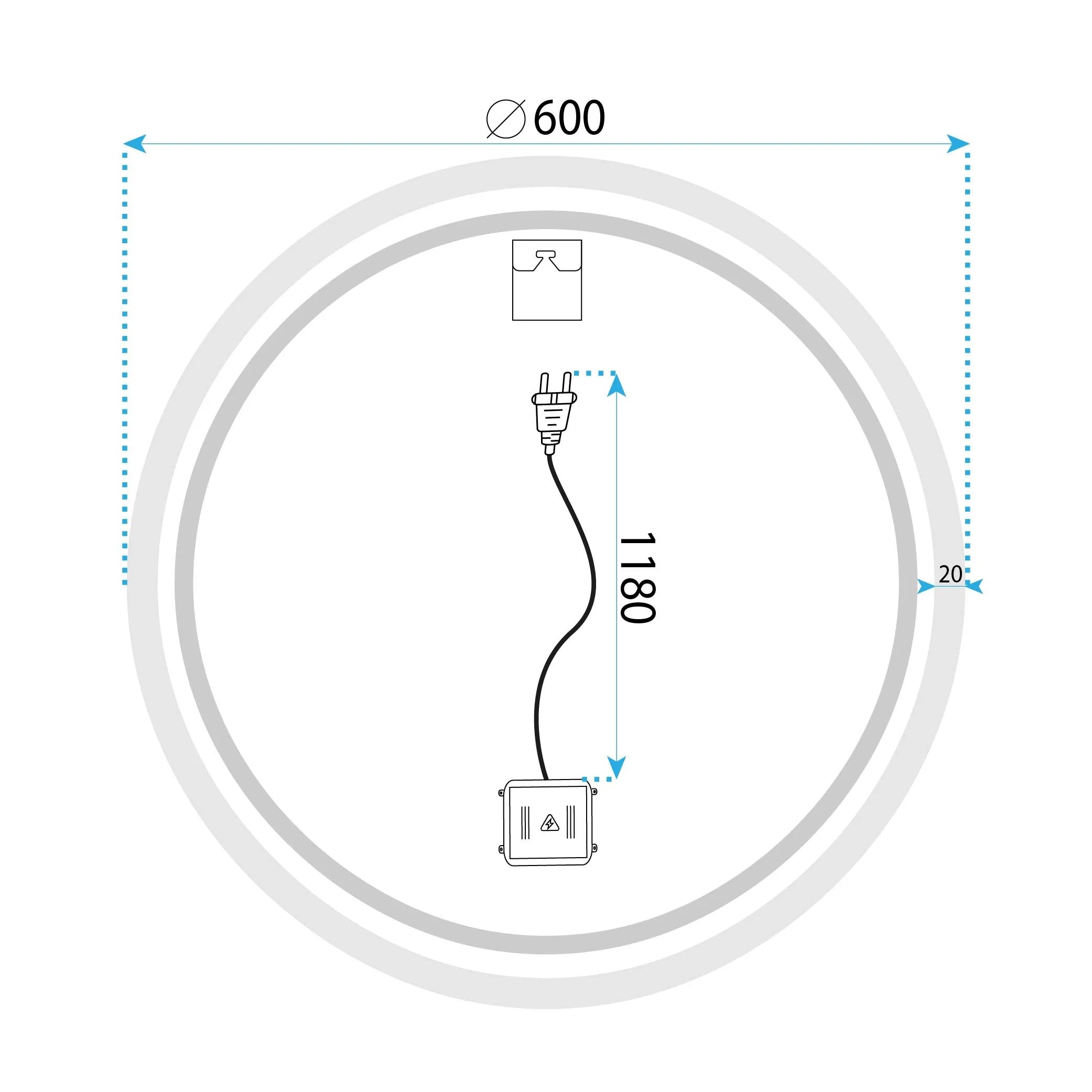 Tükör LED BLUETOOTH FFJ 60cm 12