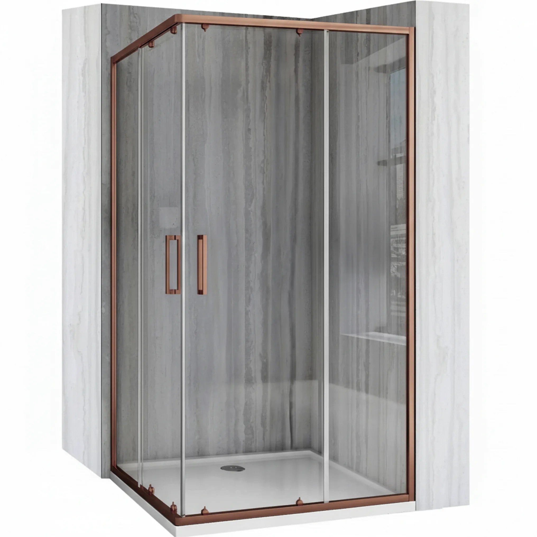 Zuhanykabin Rea City 80x100 Brush Copper Zuhanytálca Nélkül 12