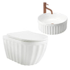 Szett: Fali WC Csésze + Pultra Szerelhető Mosdókagyló Rea Duo White 12