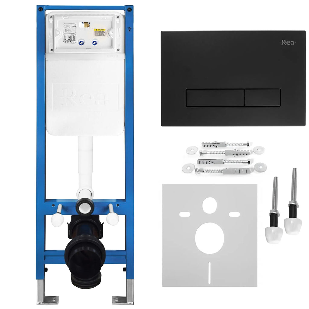 Beépíthető WC Tartókeret Szett Slim 024N HD Black Nyomólappal 12