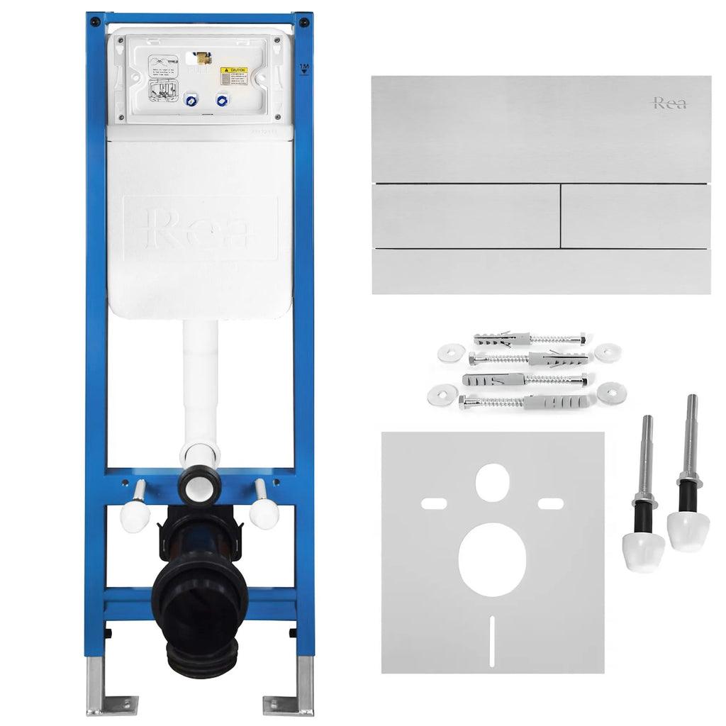 Beépíthető WC Tartókeret Szett Slim 024N T Brush Steel Nyomólappal 12