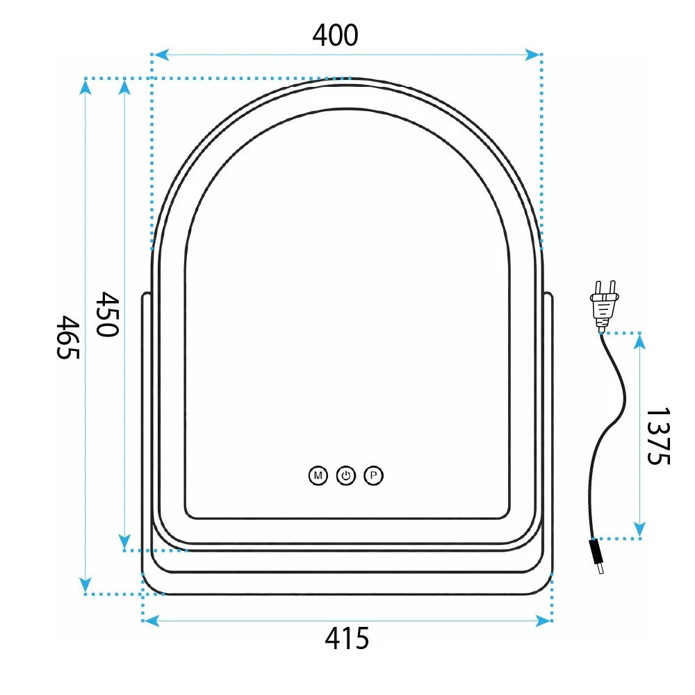 LED Tükör GLAM White 40x45cm 12