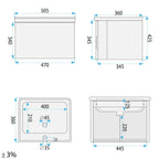 Fürdőszobai Szekrény Mosdóval Rea DB85-50-3 Light 50cm 12