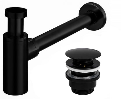 Rea Black Matt Univerzális Mosdószifon Click-clack Leeresztő Szeleppel 1