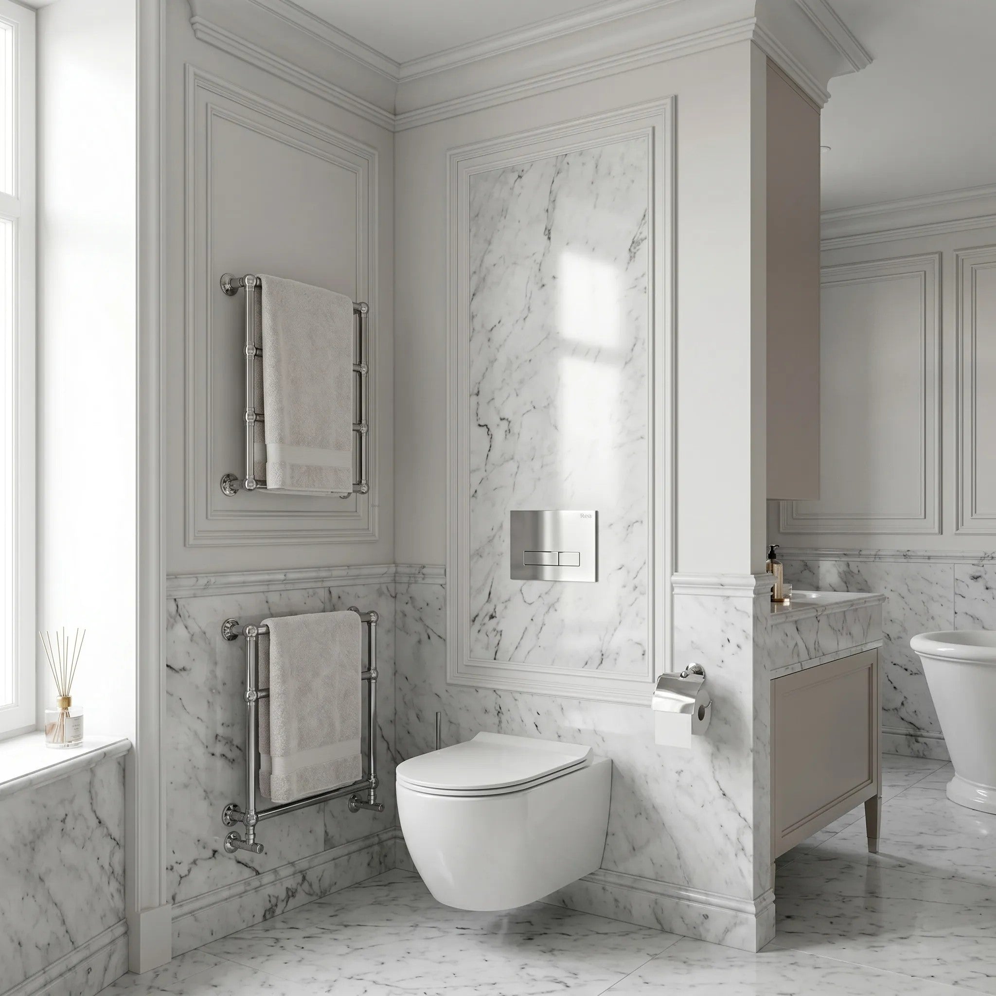 Beépíthető WC Tartókeret Szett Slim 024N HD Chrome Nyomólappal 13