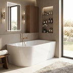 Sarok Akrilkád REA Bellanto Slim 150 Right Fehér Dugófedél 1