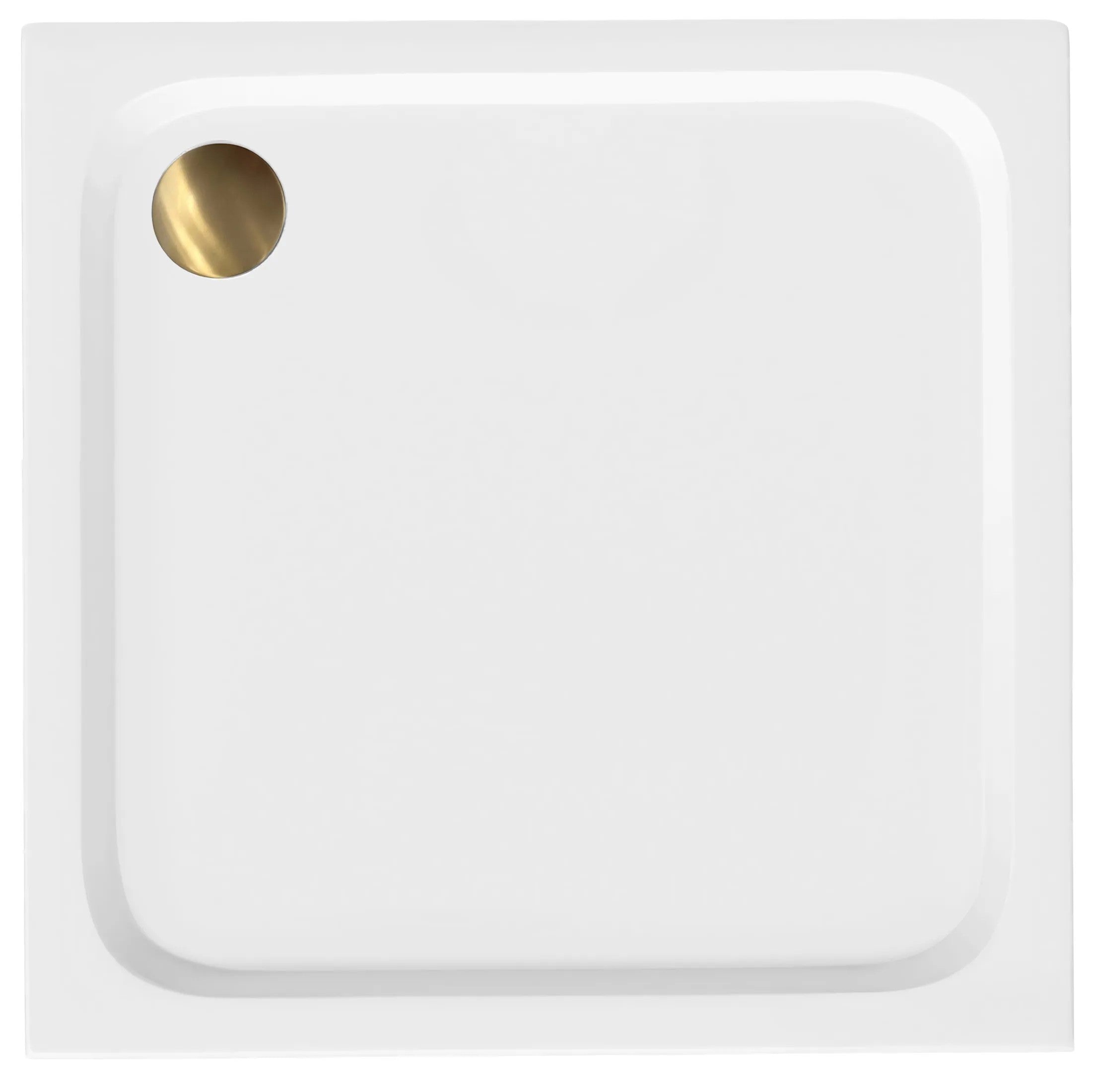 Zuhanytálca Rea Belmond White 80x80 Brush Gold 1