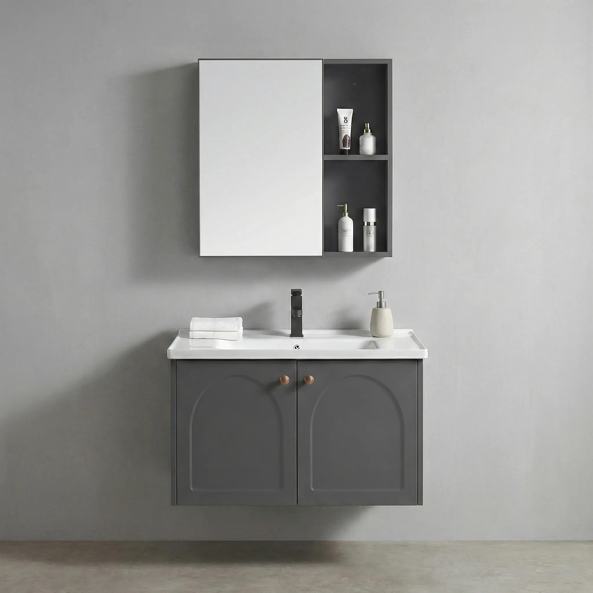 Fürdőszobabútor Szett Mosdóval Denver 60cm Grey 1
