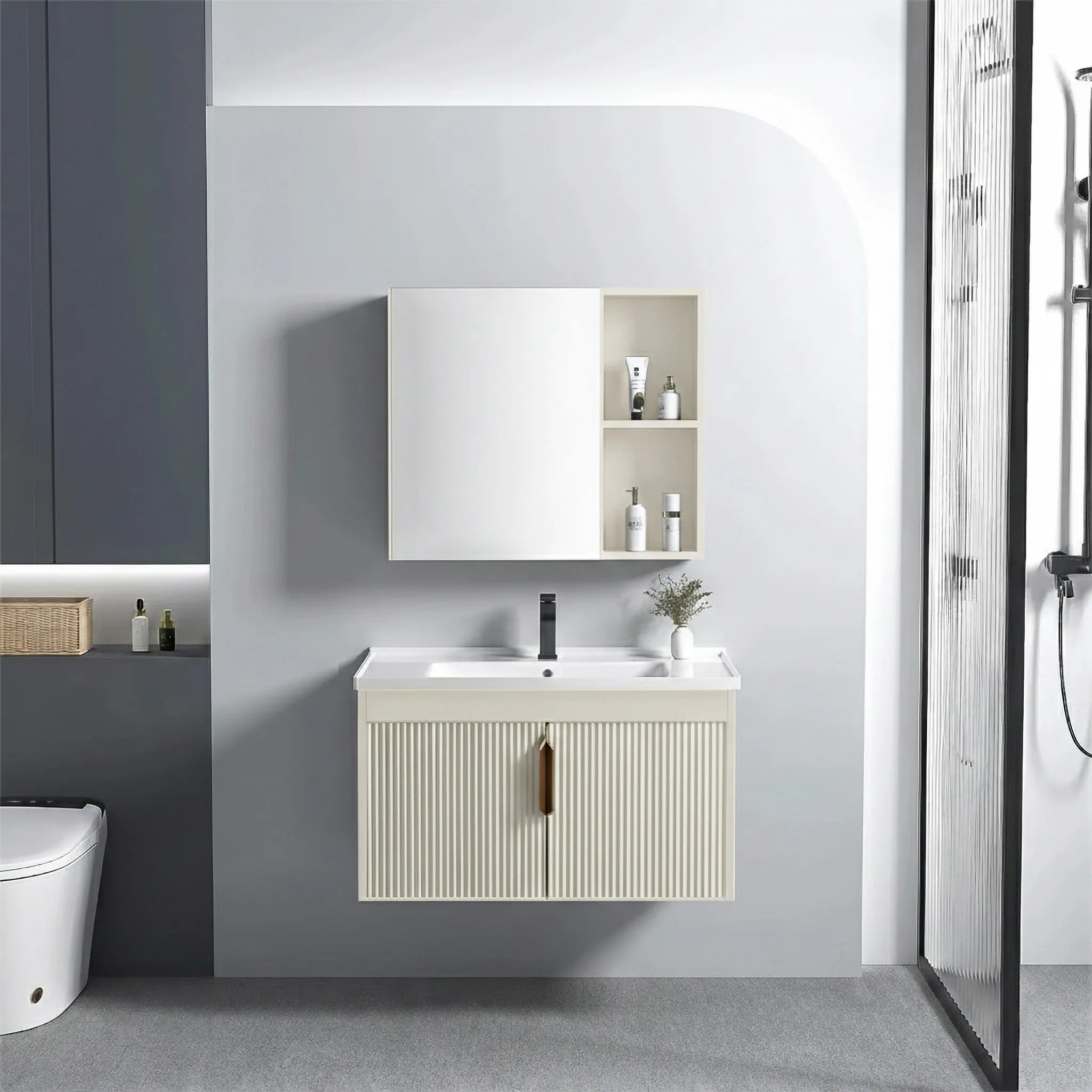 Fürdőszobabútor Szett Astor Mosdóval 60 Cm Beige 1